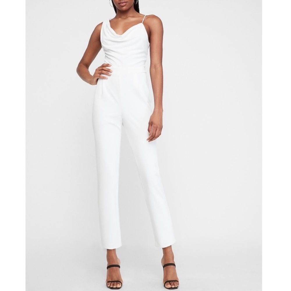 Express asymmetrical jumpsuit white $ negotiable